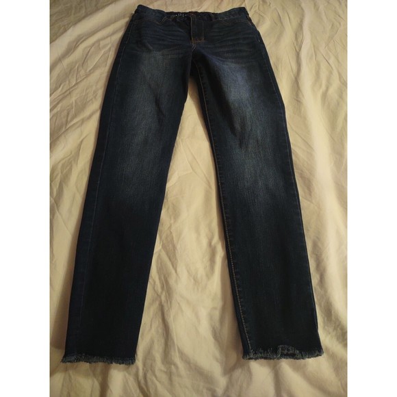 No Boundaries Girls Jeans Size 7 Blue Skinny Junior Cropped - Picture 9 of 10